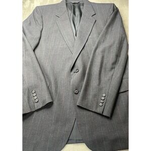Kuppenheimer Mens Classic Gray Pinstripe Wool Suit Blazer Jacket 44